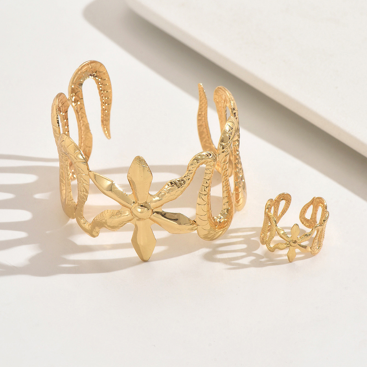 Metal Beach Holiday Bracelet and Ring Set