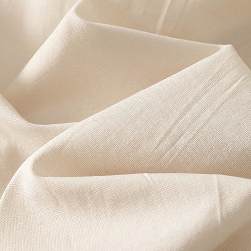 Spring Solid Color Elastic Waist Cotton Women's Straight Leg Pants With Pockets
