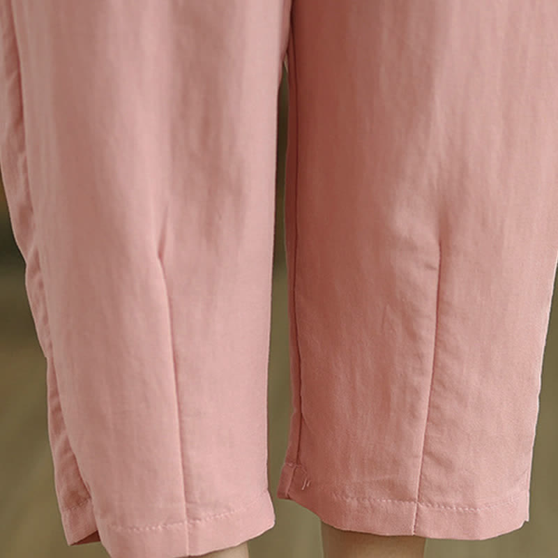 Summer Casual Solid Women's Tapered Pants With Pockets