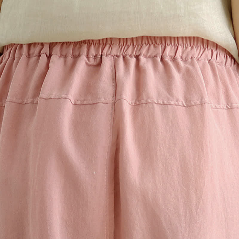Summer Casual Solid Women's Tapered Pants With Pockets