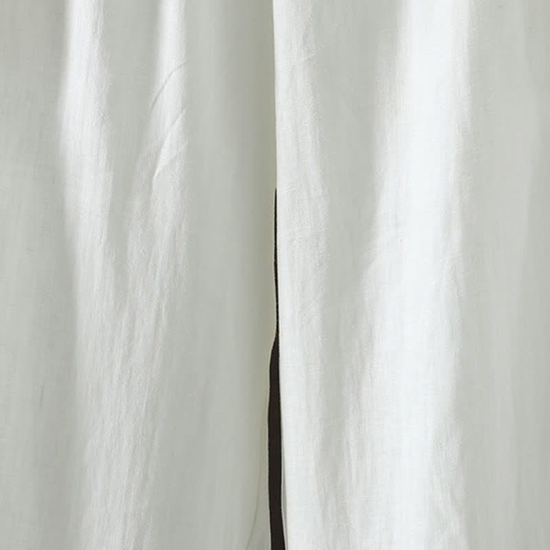 Summer Casual Minimalist Drawstring Solid Cotton Linen Ankle Pants Women's Straight Leg Pants With Pocket