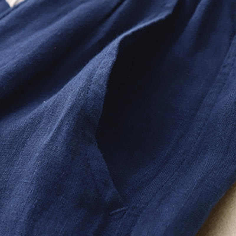 Summer Casual Minimalist Drawstring Solid Ankle Pants Women's Straight Leg Pants With Pockets