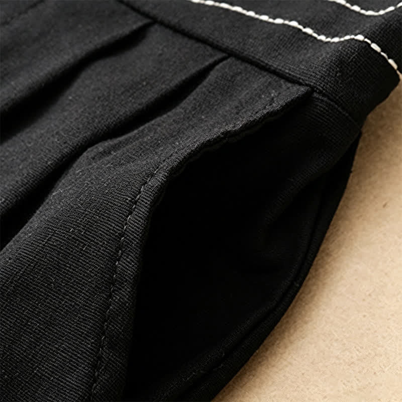 Summer Casual Minimalist Solid Ankle Pants One Frog Button Women's Straight Leg Pants With Pockets