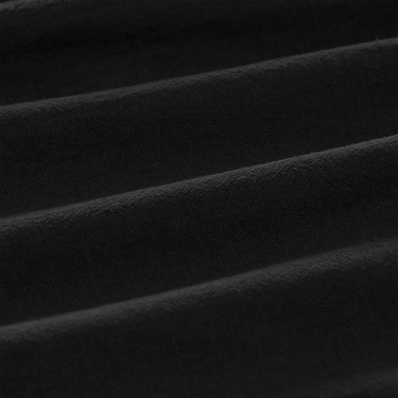 Minimal Contrast Trim Pattern Cotton Linen Women's Elastic Waist Pants With Pockets