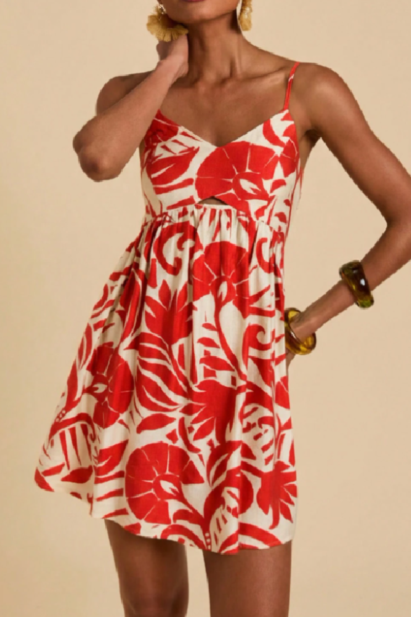 Women's Sleeveless Printed Summer Mini Dress