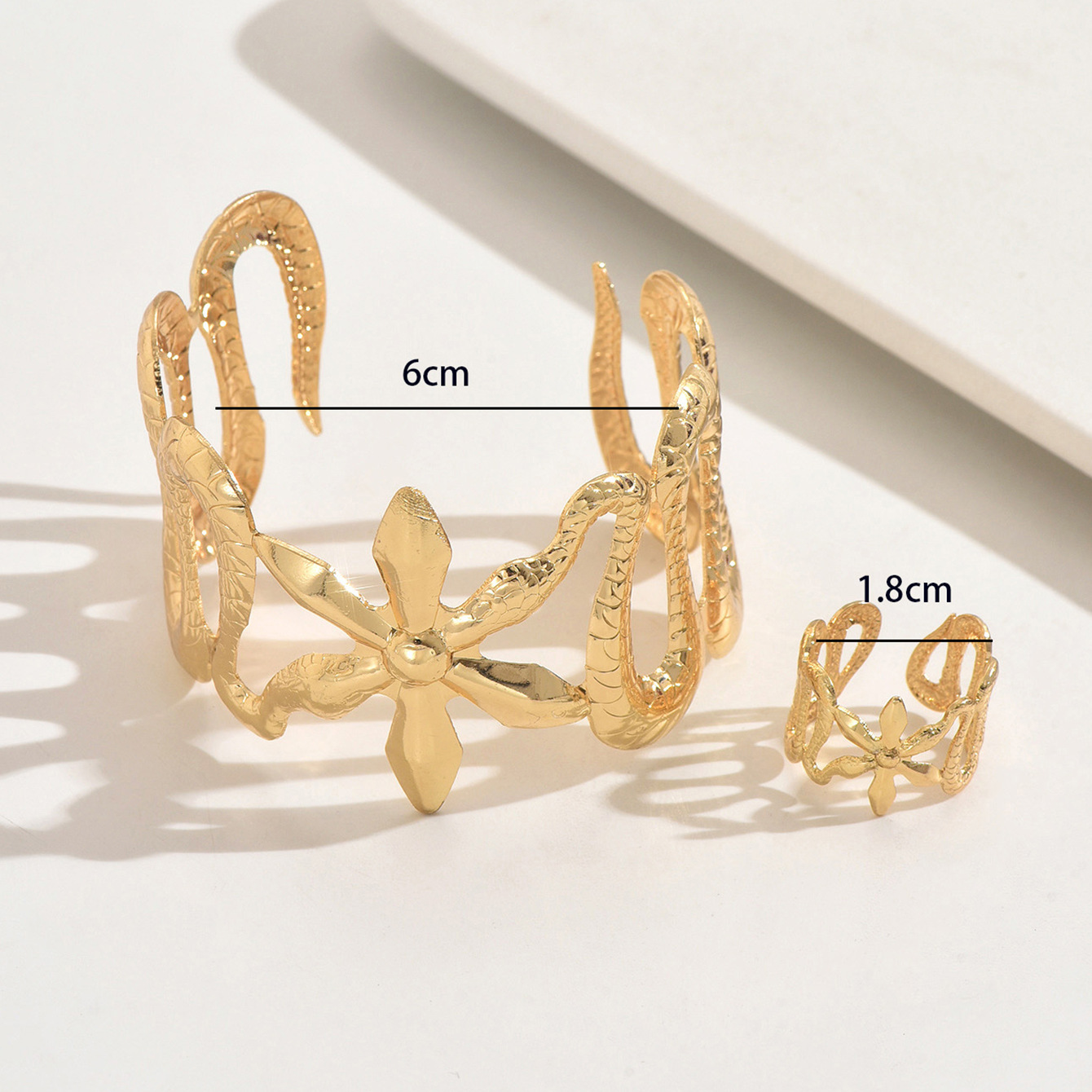 Metal Beach Holiday Bracelet and Ring Set