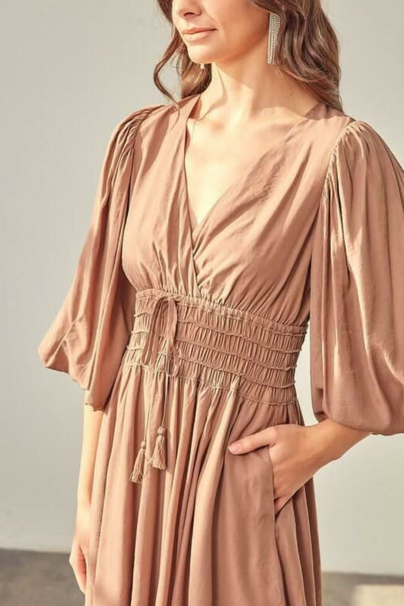 Women Puff Sleeve Mini Dress