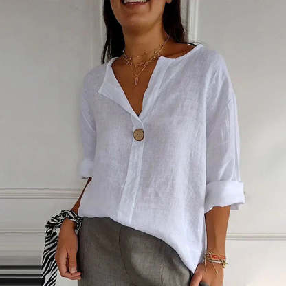 mrostoTM-Women's Linen-Cotton V-Neck Comfortable Top