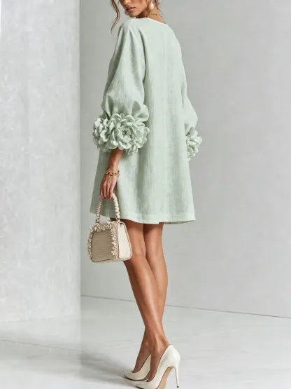 Printed button-front mini dress