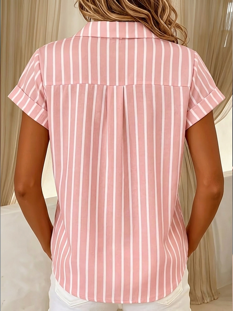 NEW ARRIVALS🔥Women'S Summer Vertical Striped Button-Up Shirt
