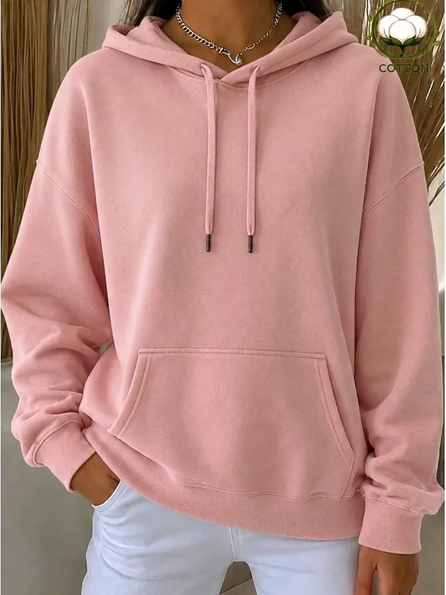 Women's Pullover Hoodie Sweatshirt Punk Casual Long Sleeve Hooded Regular Tops Casual Home Street