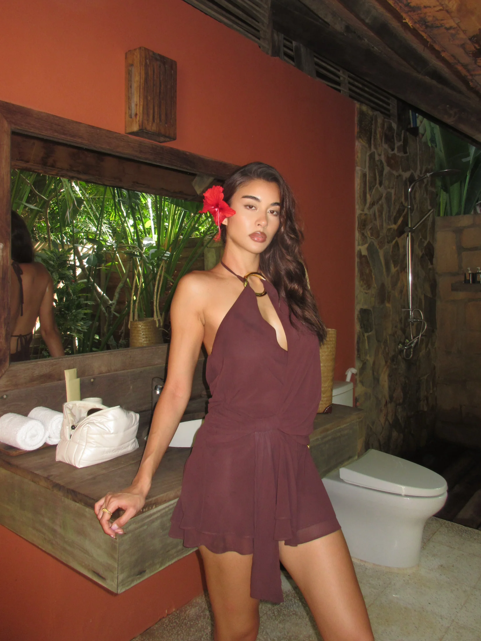INDIGO MINI DRESS 2.0 - BURGUNDY ROMANTICA