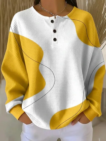 Women's Pullover Sweatshirt Abstract Casual Long Sleeve Round Neck Regular Tops