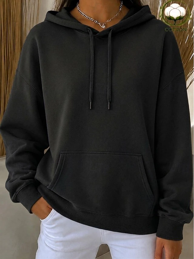 Women's Pullover Hoodie Sweatshirt Punk Casual Long Sleeve Hooded Regular Tops Casual Home Street