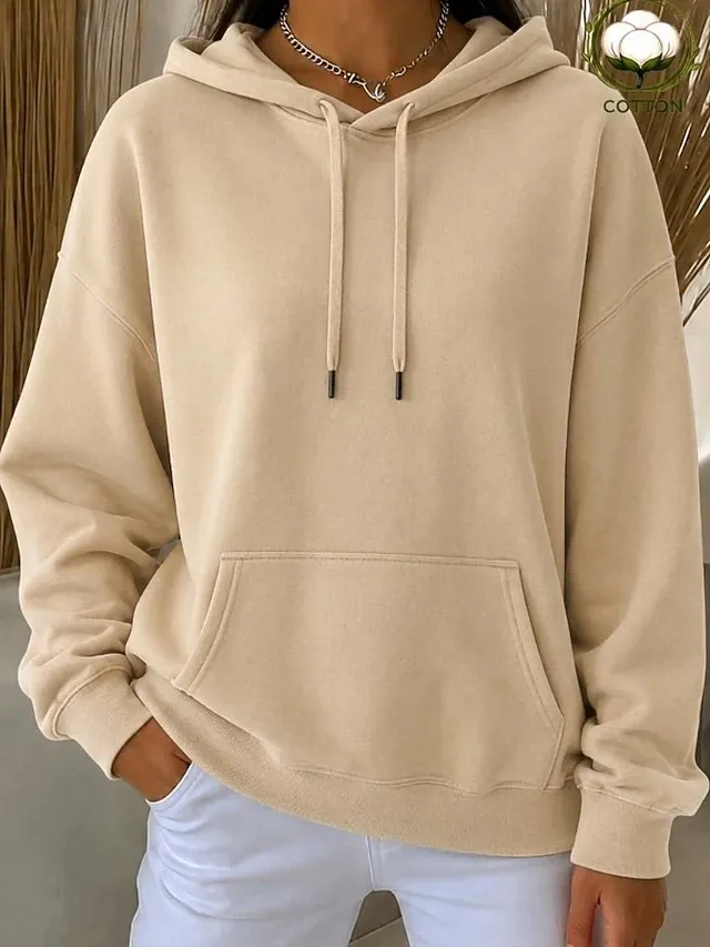 Women's Pullover Hoodie Sweatshirt Punk Casual Long Sleeve Hooded Regular Tops Casual Home Street