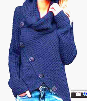 Women's Chunky Turtleneck Long Sleeve Asymmetric Hem Loose Knit Pullover Sweaters