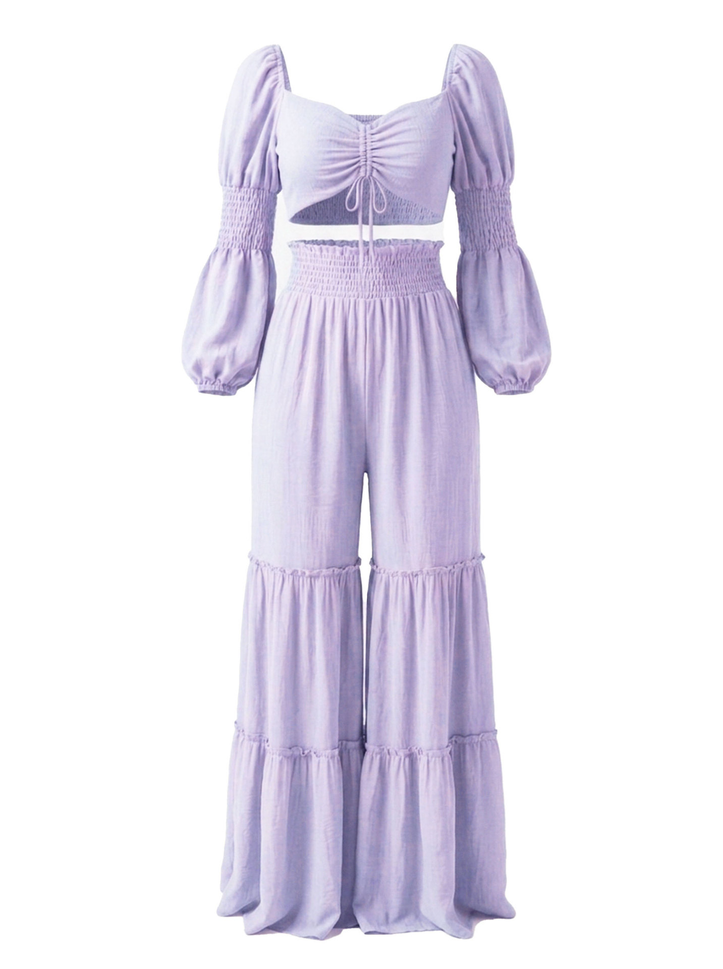Women’s Crop Top and Flared Pants Set