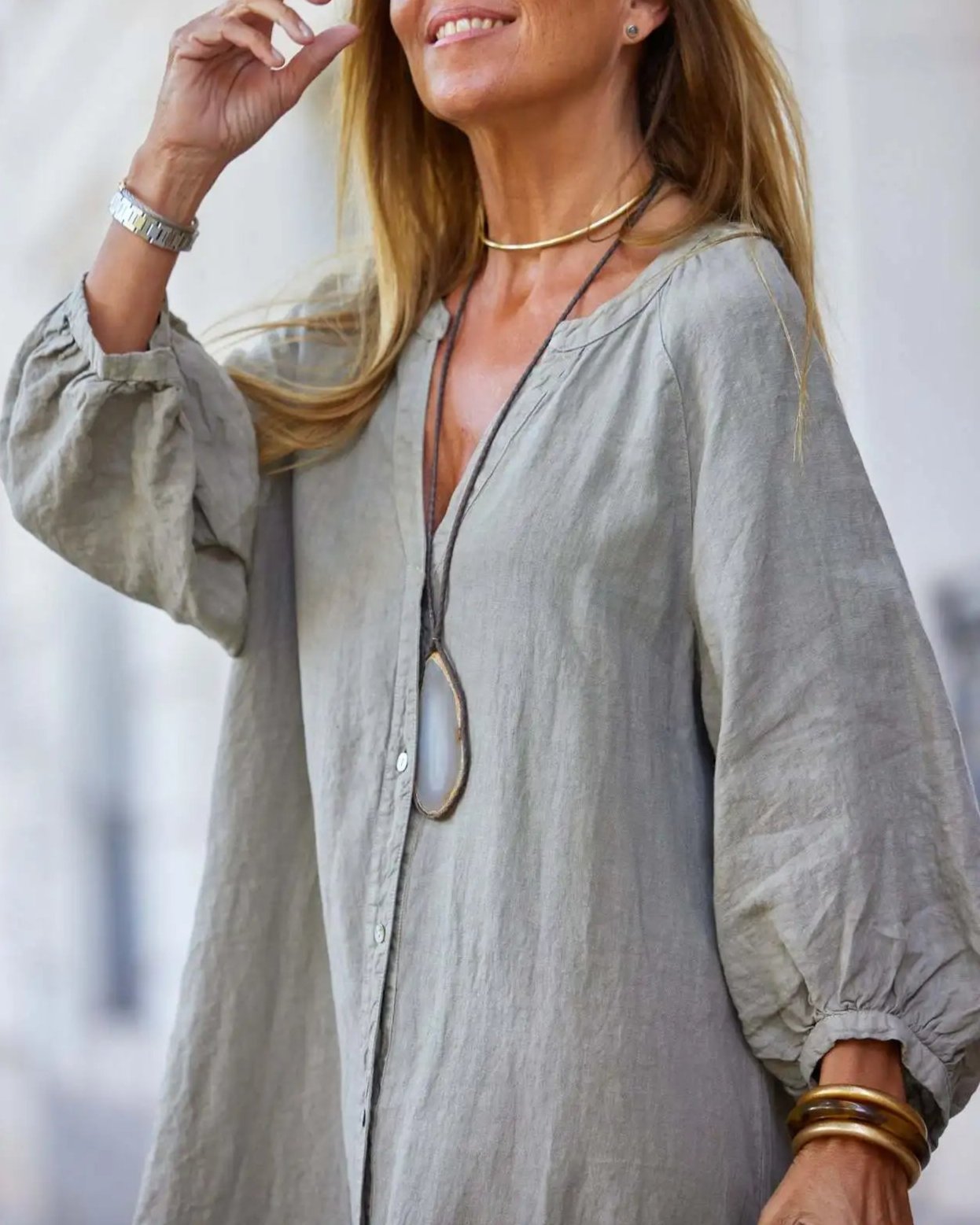 Casual long-sleeved cardigan Maxi dress