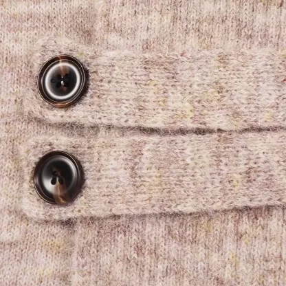 Women's Casual Chic Shawl Collar Side Button Detail Long Sleeve Knit Cardigan
