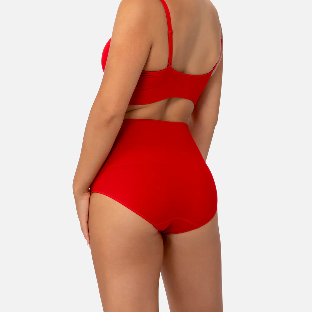 Smoothing At Waist Brief High-Waisted Cotton Tummy Control Panties (5-Pack) - Plus Size Breathable Shaping Underwear