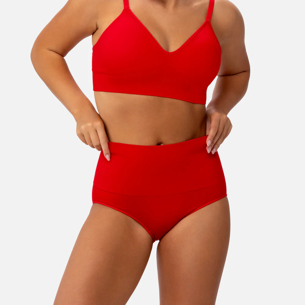 Smoothing At Waist Brief High-Waisted Cotton Tummy Control Panties (5-Pack) - Plus Size Breathable Shaping Underwear