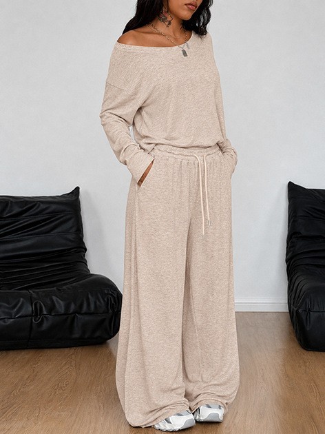 Women's Off-Shoulder Top & Pants 2-Piece Set
