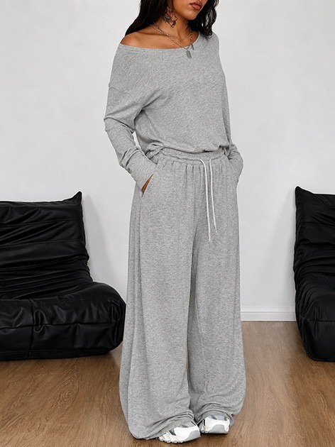 Women's Off-Shoulder Top & Pants 2-Piece Set