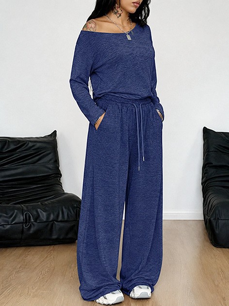 Women's Off-Shoulder Top & Pants 2-Piece Set