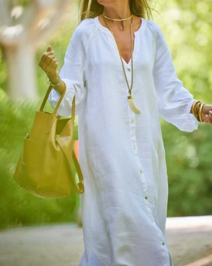 Casual long-sleeved cardigan Maxi dress