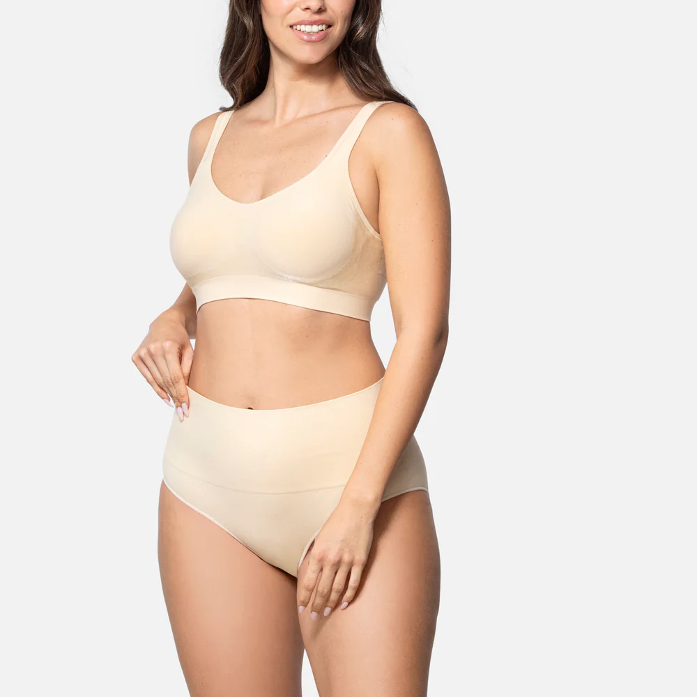 Smoothing At Waist Brief High-Waisted Cotton Tummy Control Panties (5-Pack) - Plus Size Breathable Shaping Underwear