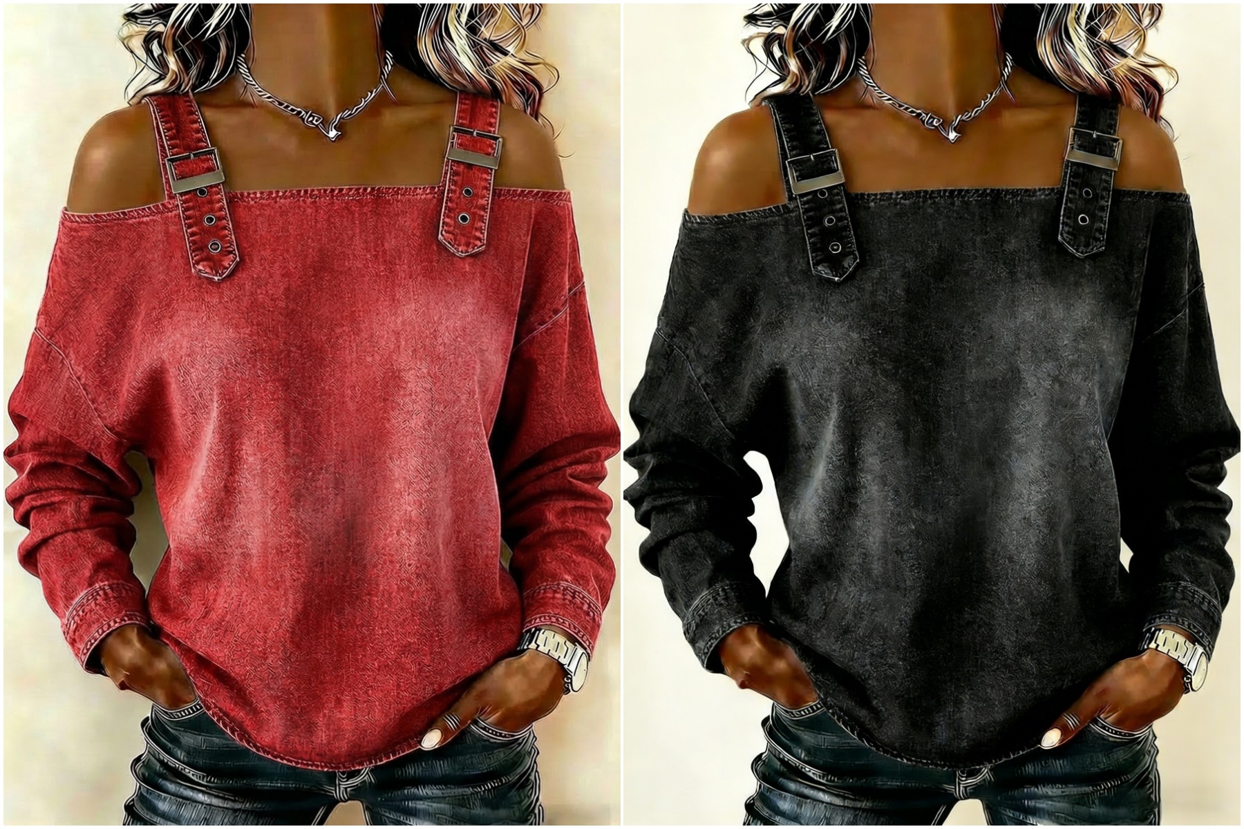 Women's sleeveless denim shirt