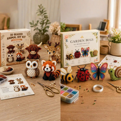 🧵✨ Tiny 3D Beaded Animal DIY Kit