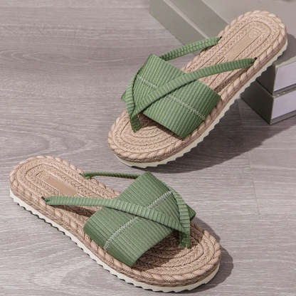 Woven Platform Criss-Cross Slide Sandals - Summer Comfort 👡✨