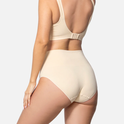 Smoothing At Waist Brief High-Waisted Cotton Tummy Control Panties (5-Pack) - Plus Size Breathable Shaping Underwear