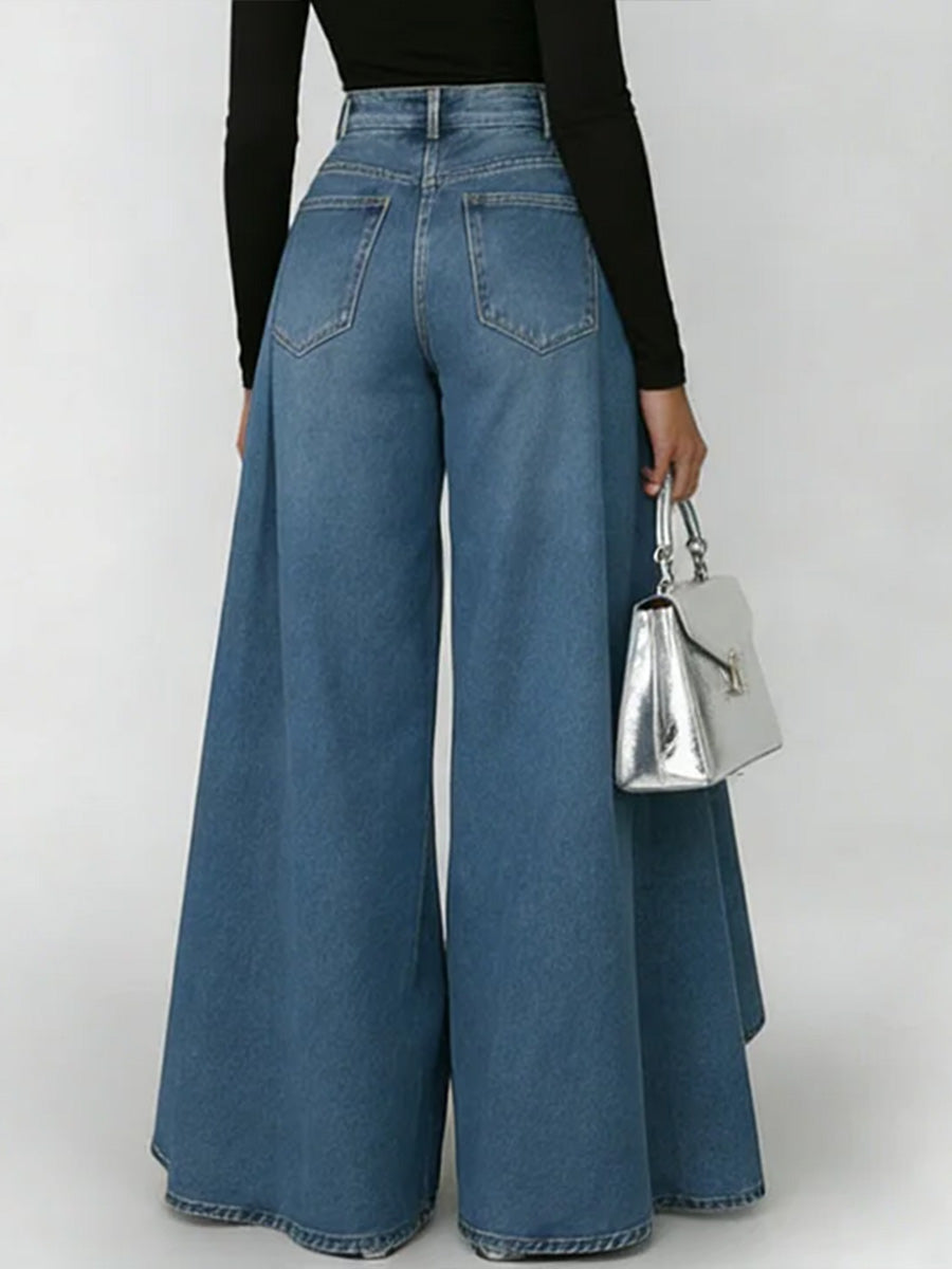 Women's High-Waisted Relaxed Wide-Leg Jeans – Effortless Everyday Comfort