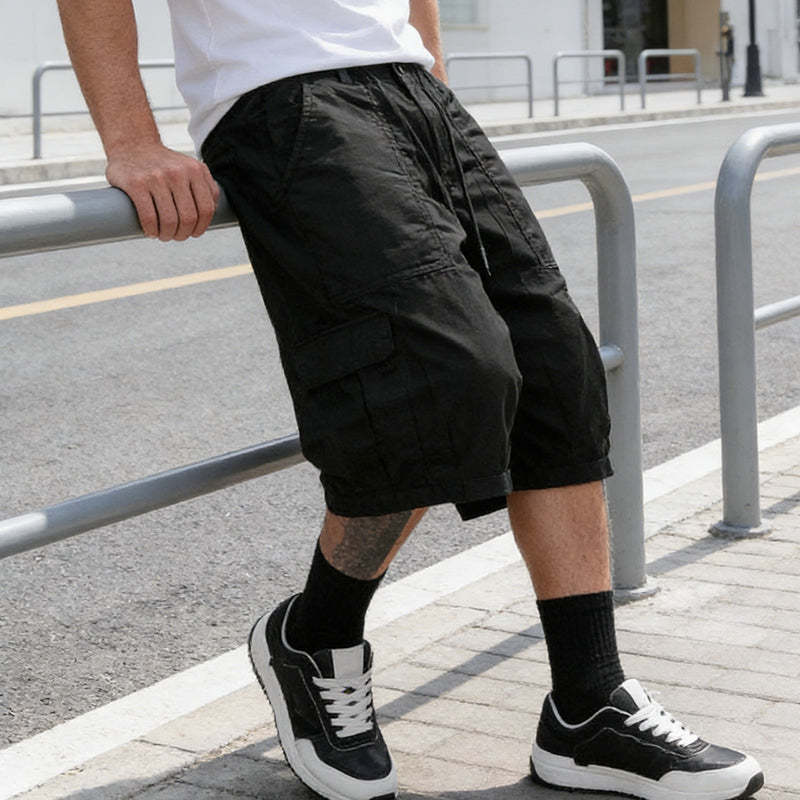 Men's Plus Size Casual Drawstring Capri Pants