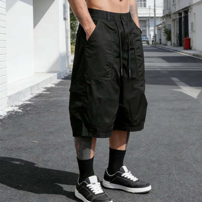 Men's Plus Size Casual Drawstring Capri Pants