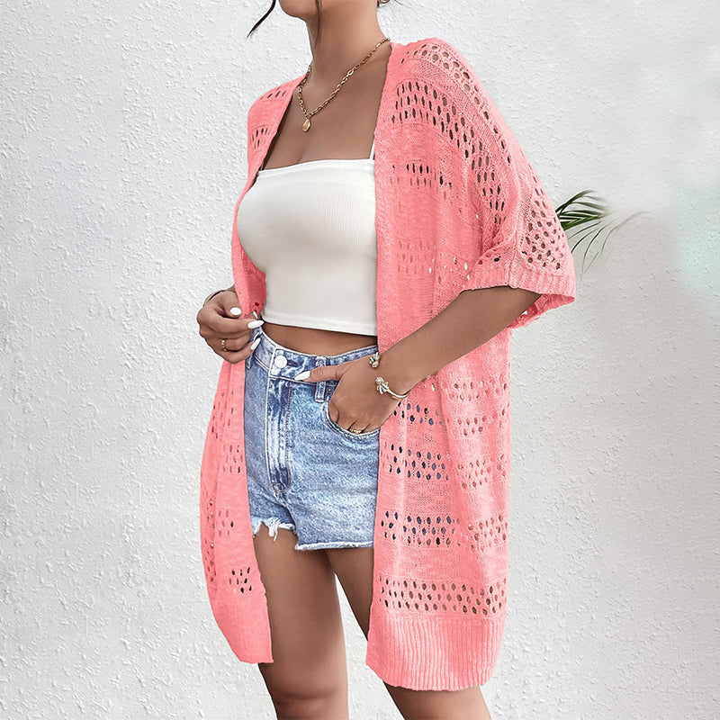 💥50% OFF! ✨ Women's Hollow-Out Knit Cardigan – Lightweight, Breathable, Boho-Chic