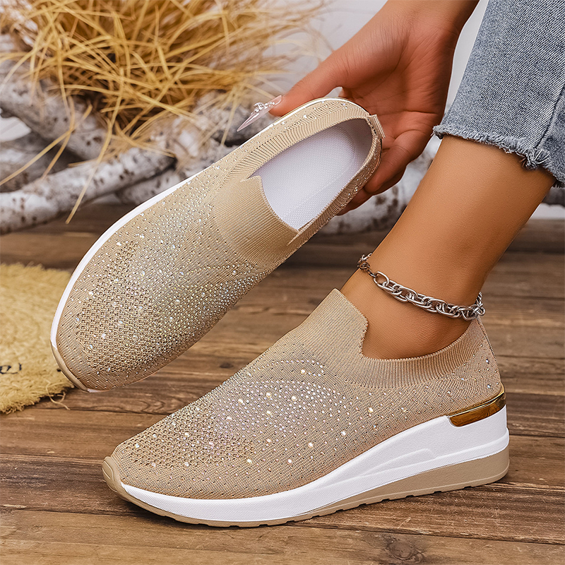 Women's Rhinestone Butterfly Slip-On Sneakers