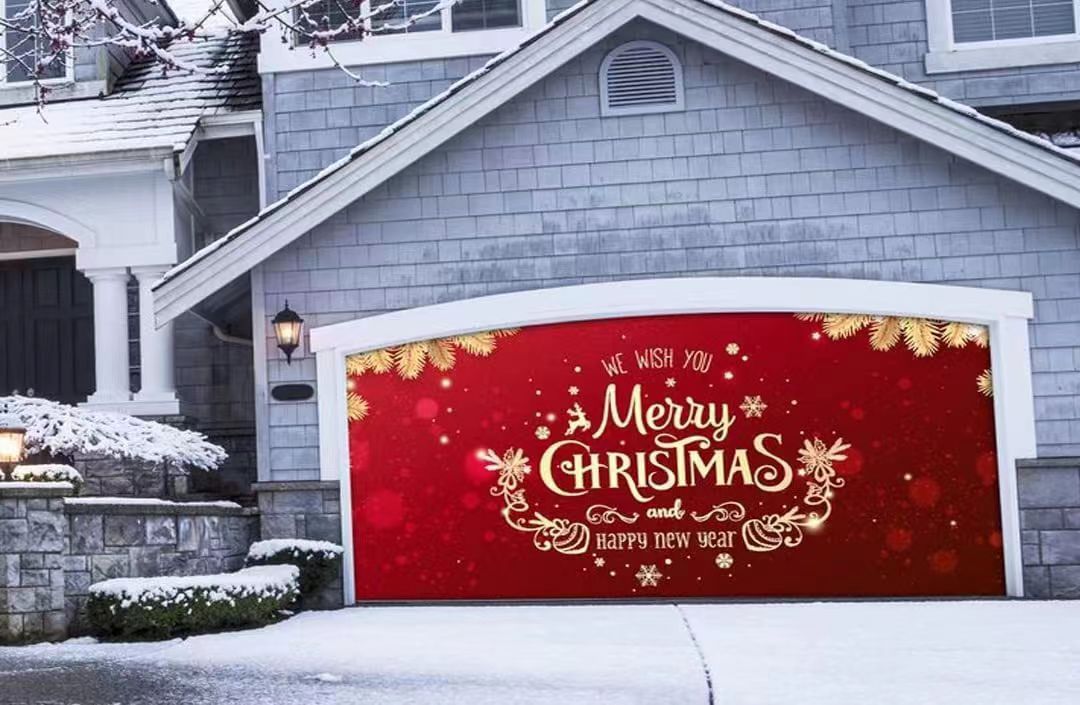 🎁Gold Christmas and New Year Garage Door