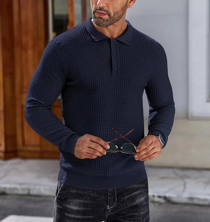 CLEARANCE🔥 Men's Casual Knitted Sweater Long Sleeve Polo Shirt