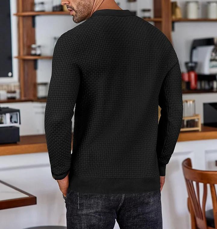 CLEARANCE🔥 Men's Casual Knitted Sweater Long Sleeve Polo Shirt