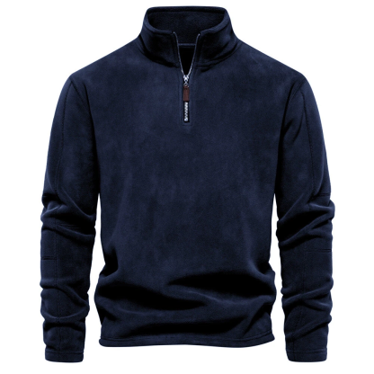 🔥The Last Day 49% OFF🔥Men's Stand Collar Half Zip Long Sleeve Hoodie Sweatshirt Fleece Pullover