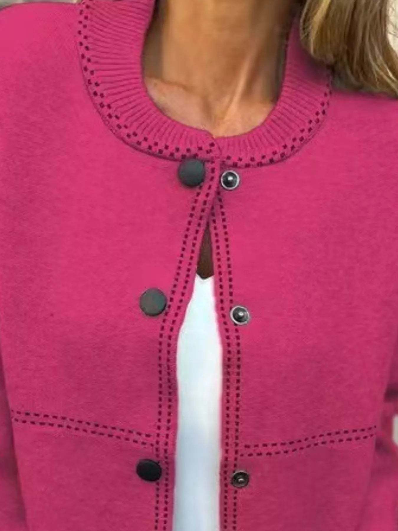 Hazel Blues® | Button Up Long Sleeve Cardigan