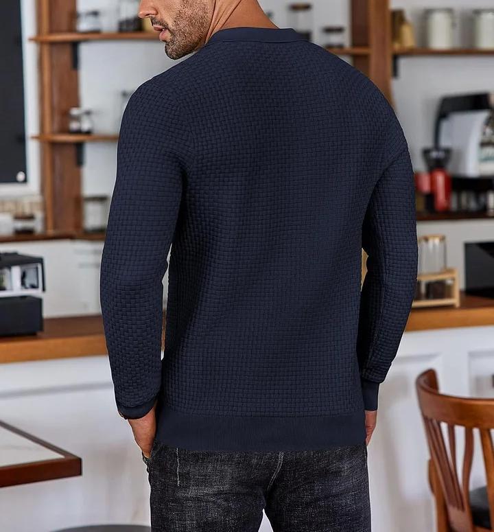 CLEARANCE🔥 Men's Casual Knitted Sweater Long Sleeve Polo Shirt