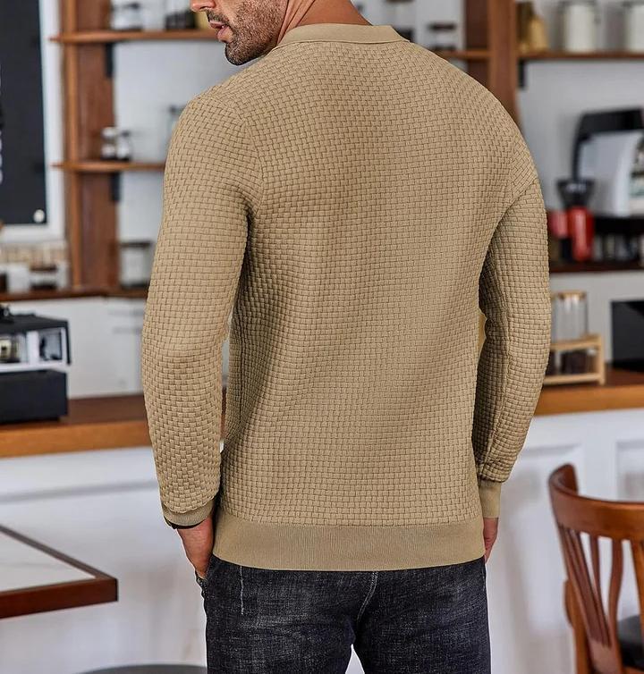 CLEARANCE🔥 Men's Casual Knitted Sweater Long Sleeve Polo Shirt
