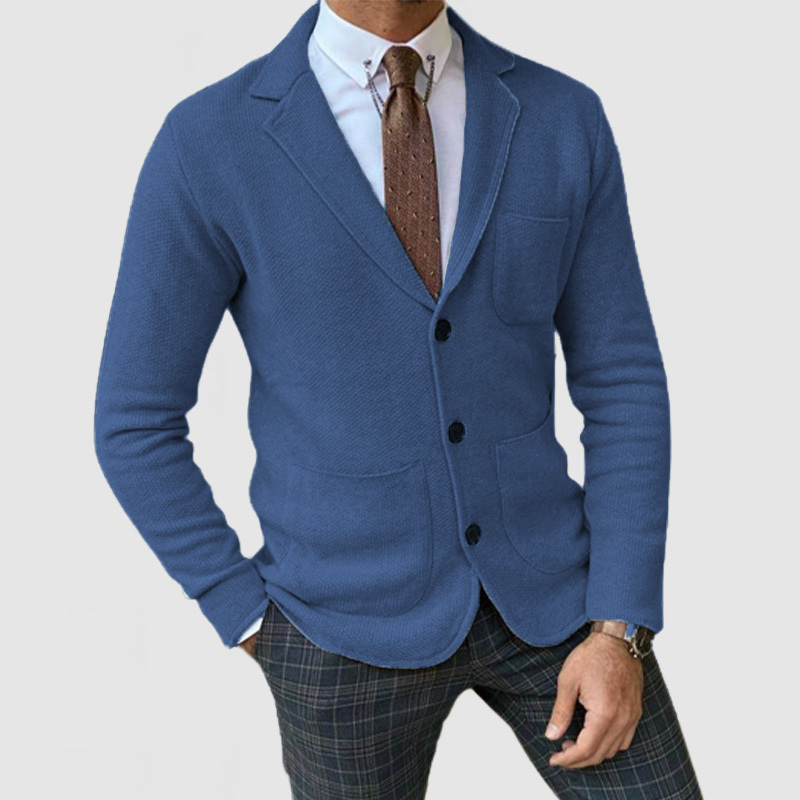 CLEARANCE SALE🔥 Men's Elegant Lapel Long Sleeve Knit Jacket
