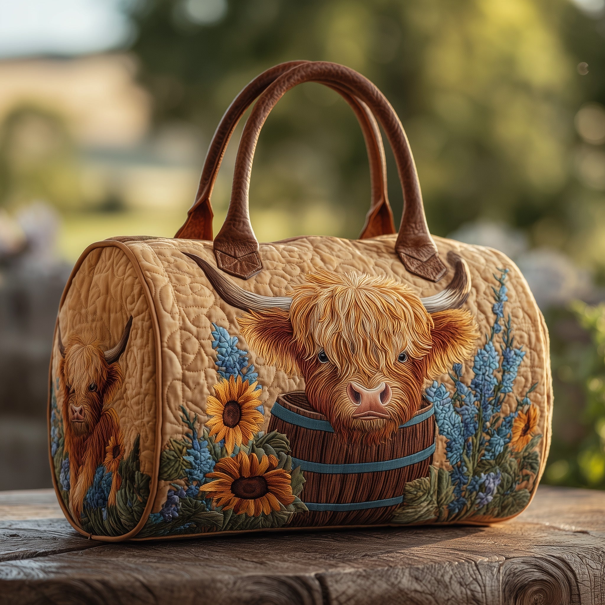 Highland Cow Quilted Duffle Bag GFTOHD9602