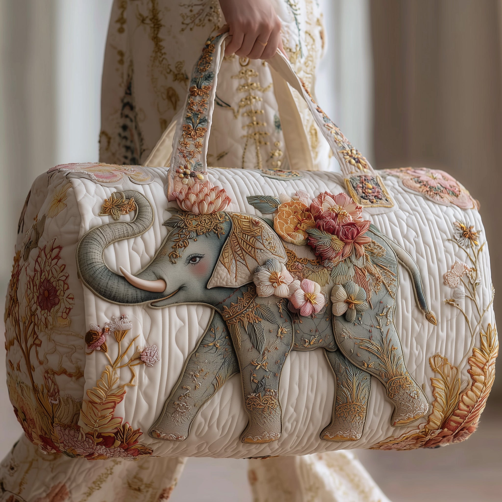 Elephant Quilted Duffle Bag GFTOMA3149
