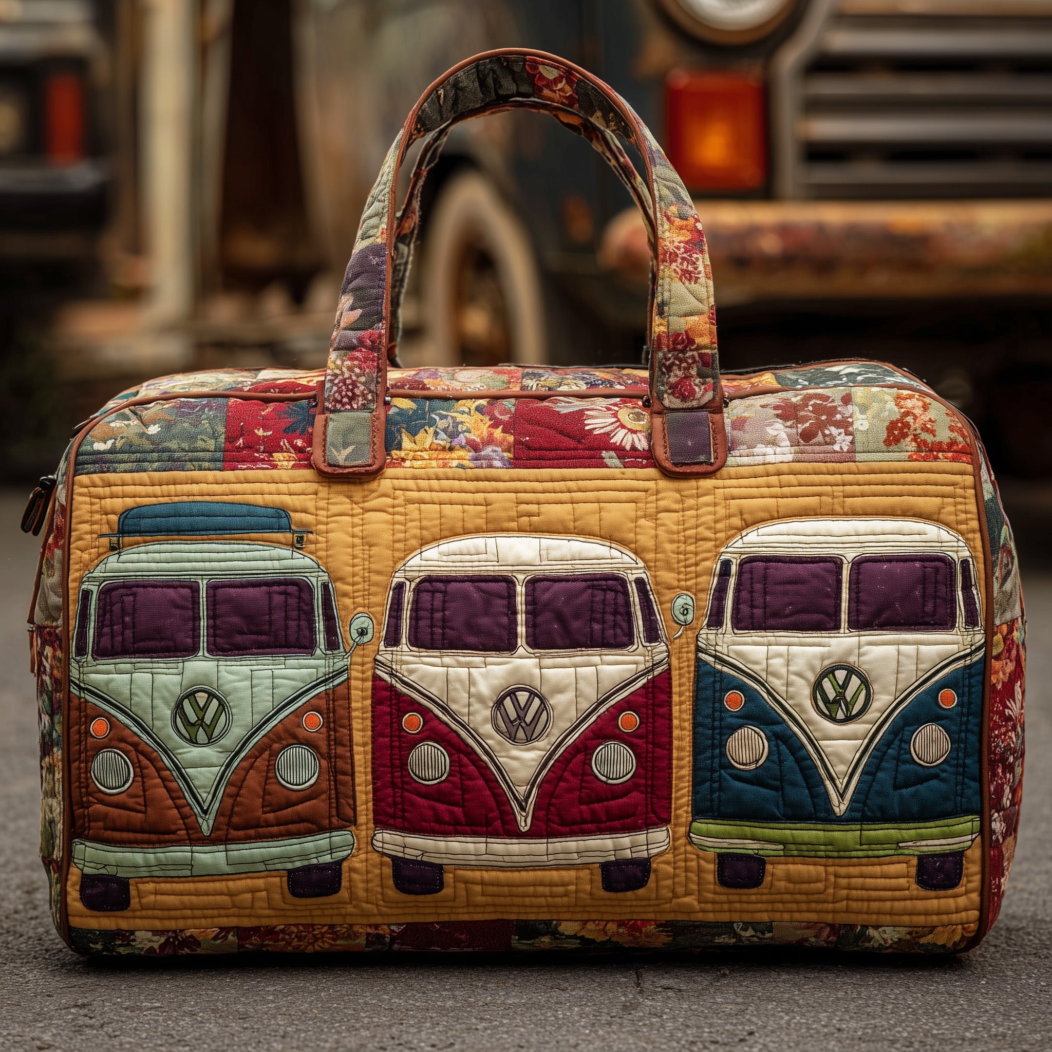 Vintage Camper Quilted Duffle Bag GFTOMA3998